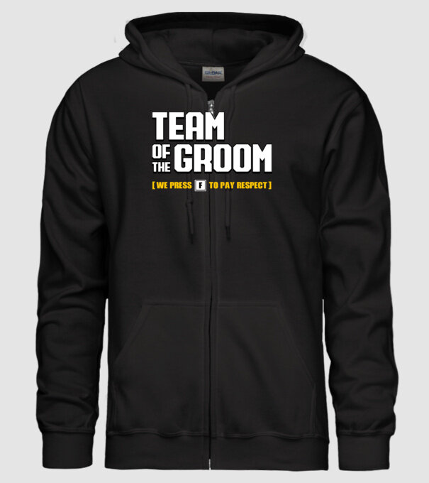 Team of the Groom model negru pe tricou