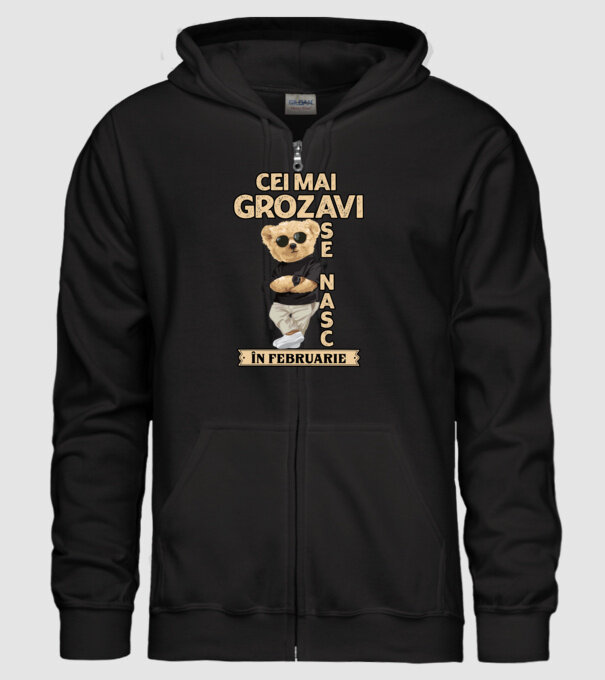 Teddy cel cool februarie model negru pe tricou