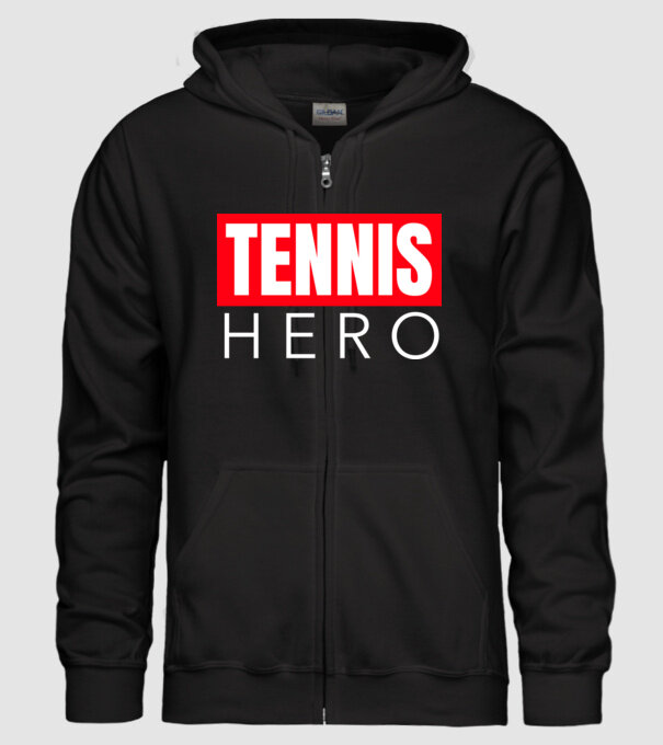 TENNIS HERO model negru pe tricou