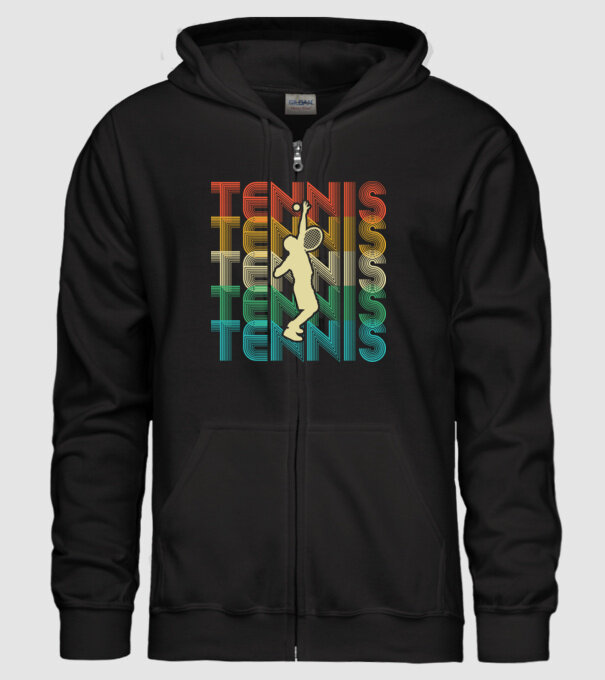 Tennis retro model negru pe tricou