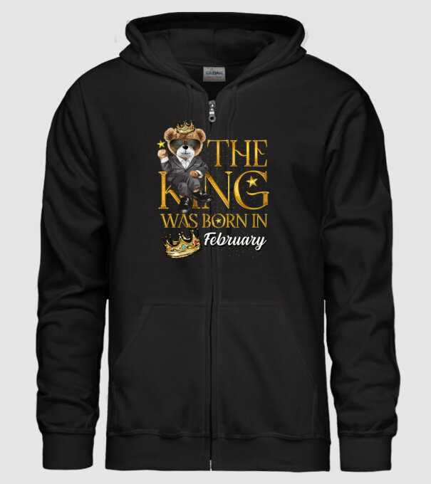 The king was born int FEBRUARY model negru pe tricou