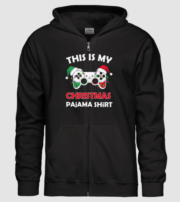 This is my christmas pajama model negru pe tricou