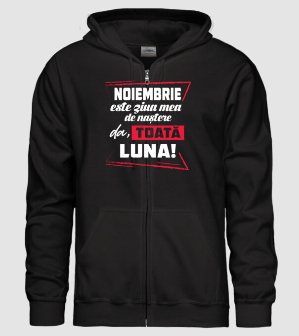 Toată luna NOIEMBRIE model negru pe tricou