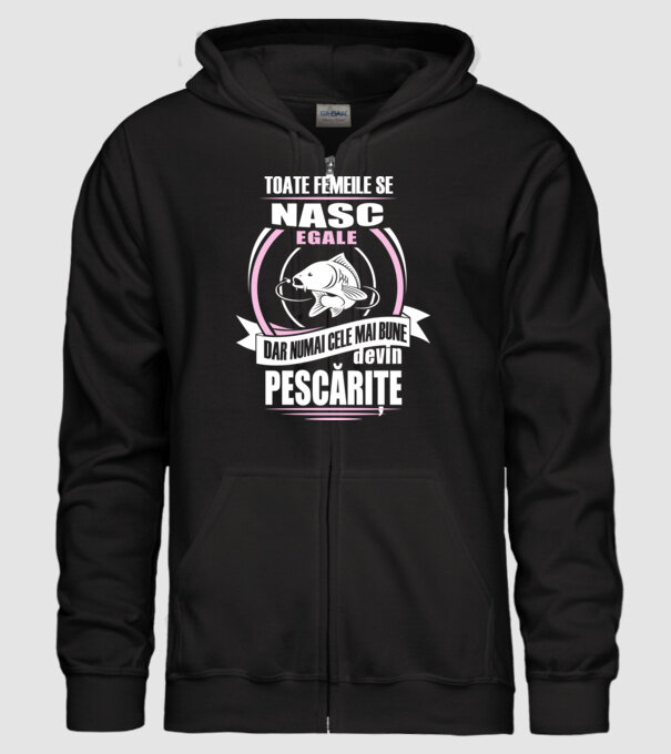Toate femeile se nasc egale, dar numai cele mai bune devin pescărițe model negru pe tricou