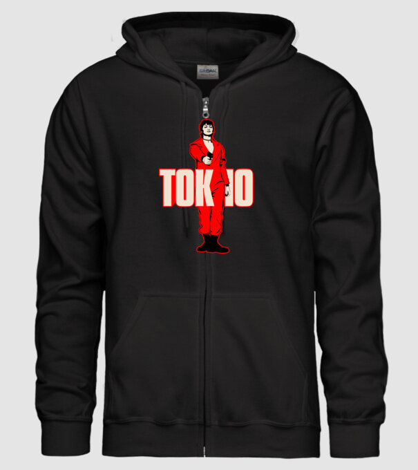 tokyo la casa de papel model negru pe tricou