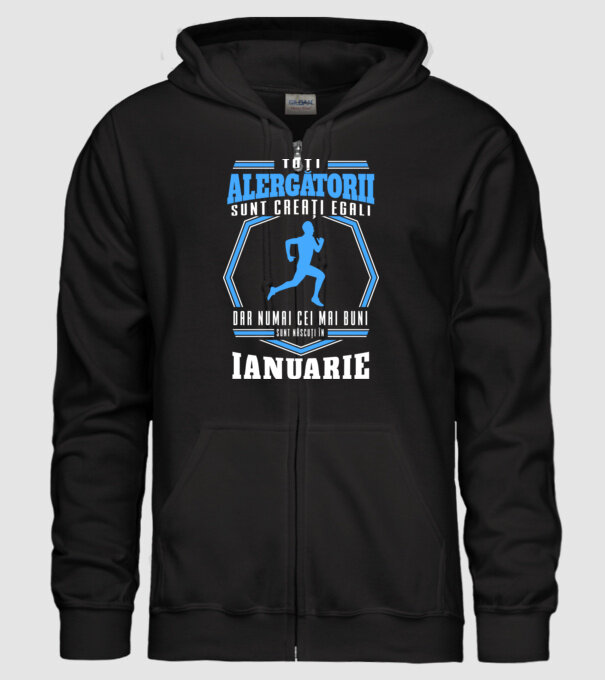 Toți alergătorii sunt creați egali, dar numai cei mai buni sunt născuți în ianuarie model negru pe tricou