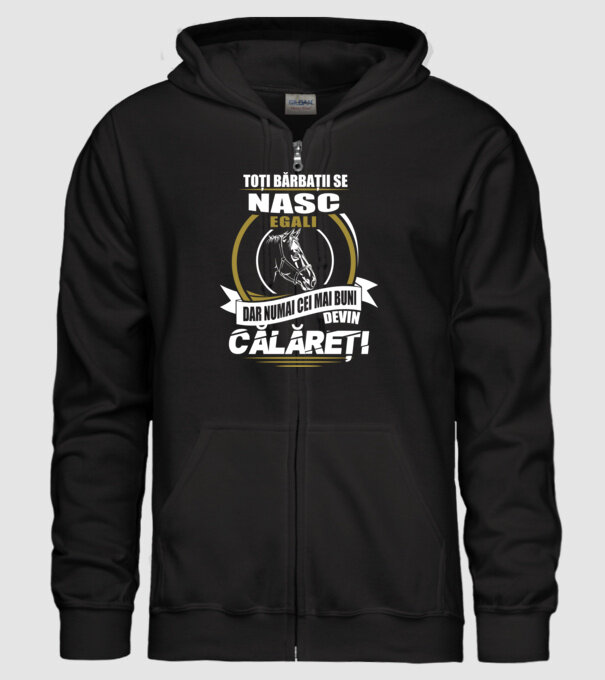 Toți bărbații se nasc egali călăreți model negru pe tricou