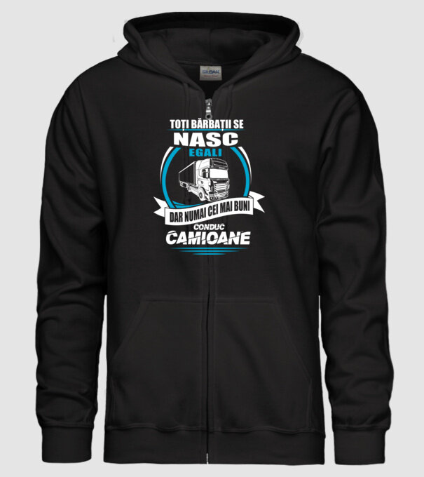 Toți bărbații se nasc egali camioane model negru pe tricou