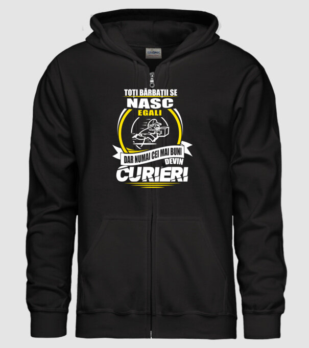 Toți bărbații se nasc egali curieri model negru pe tricou