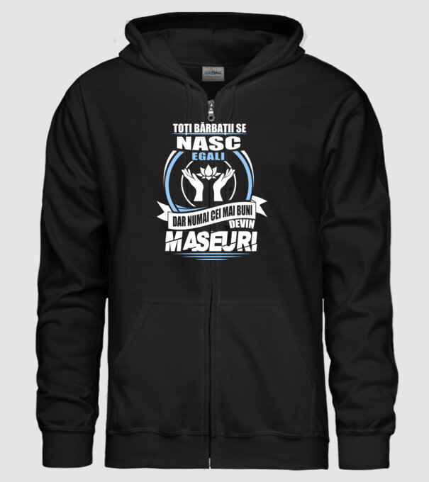 Toți bărbații se nasc egali maseuri model negru pe tricou