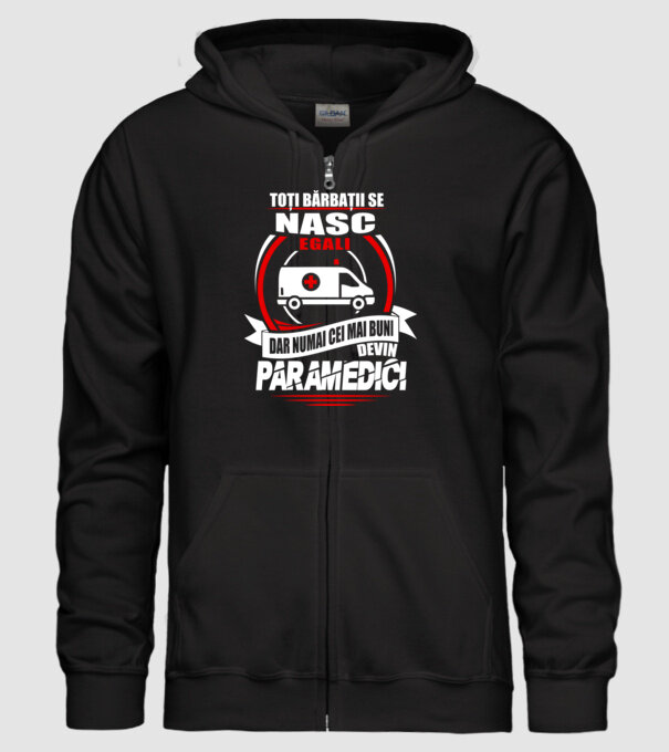 Toți bărbații se nasc egali paramedici model negru pe tricou