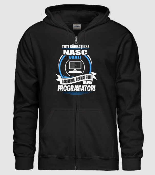 Toți bărbații se nasc egali programatori model negru pe tricou