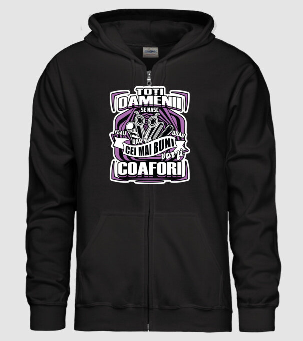 Toți oamenii coafori model negru pe tricou