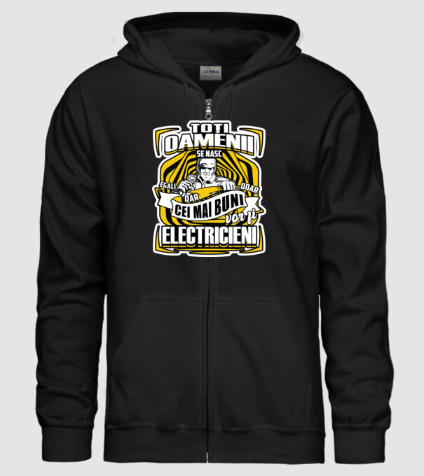 Toți oamenii - se nasc egali dar doar cei mai buni vor fi-electricieni model negru pe tricou