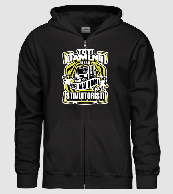 Toți oamenii stivuitoriști model negru pe tricou