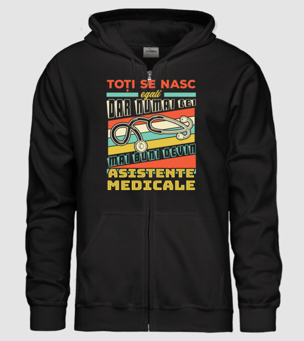 Toți se nasc egali, dar numai cei mai buni devin asistente medicale model negru pe tricou