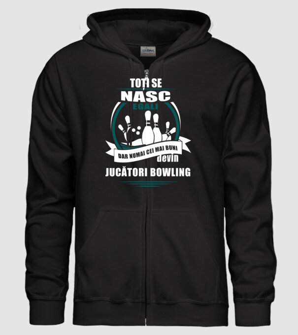 toți se nasc egali, dar numai cei mai buni devin jucători bowling model negru pe tricou