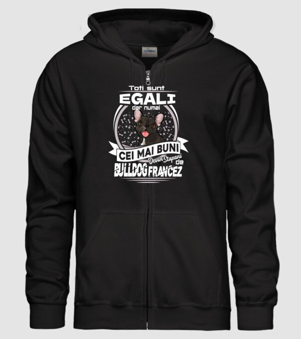 Toți sunt egali, dar numai cei mai buni devin stăpâni de bulldog francez lght model negru pe tricou
