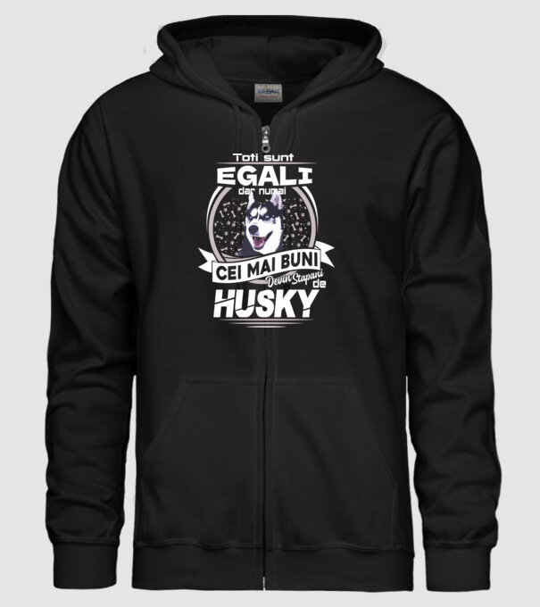 Toți sunt egali, dar numai cei mai buni devin stăpâni de husky lght model negru pe tricou