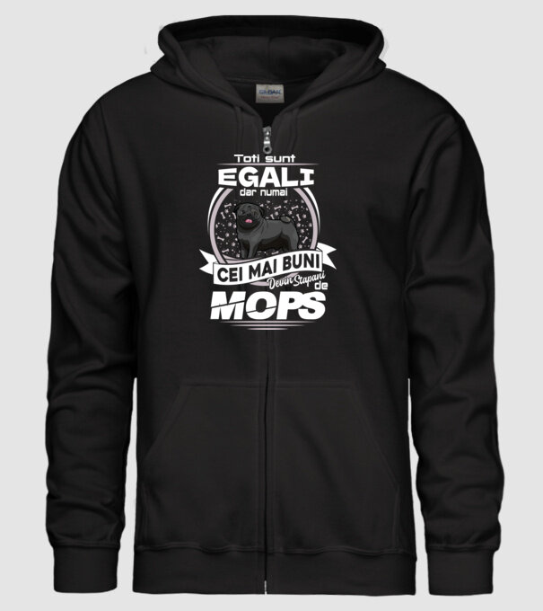 Toți sunt egali, dar numai cei mai buni devin stăpâni de mops lght model negru pe tricou