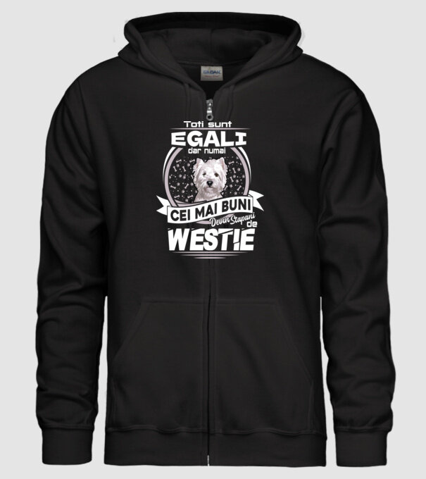Toți sunt egali, dar numai cei mai buni devin stăpâni de westie lght model negru pe tricou
