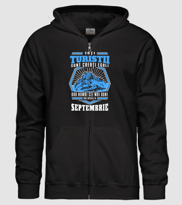 Toți turiștii sunt creați egali, dar numai cei mai buni sunt născuți în septembrie. model negru pe tricou