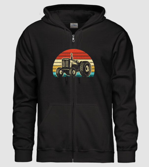 TRACTOR model negru pe tricou