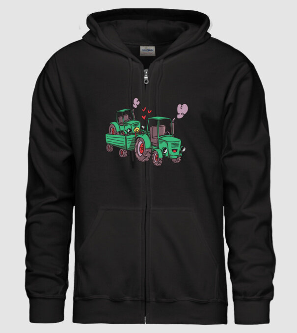 TRACTOR model negru pe tricou