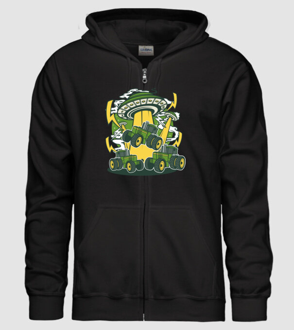 TRACTOR model negru pe tricou