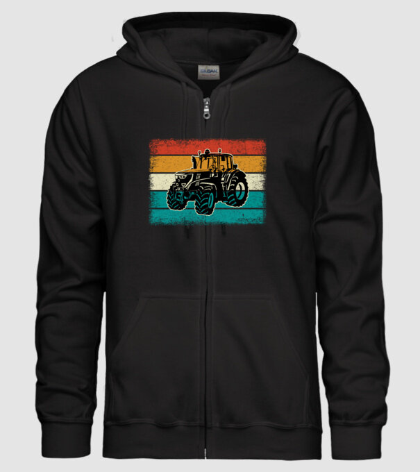 TRACTOR model negru pe tricou