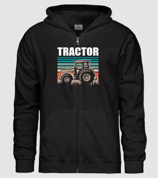 TRACTOR model negru pe tricou