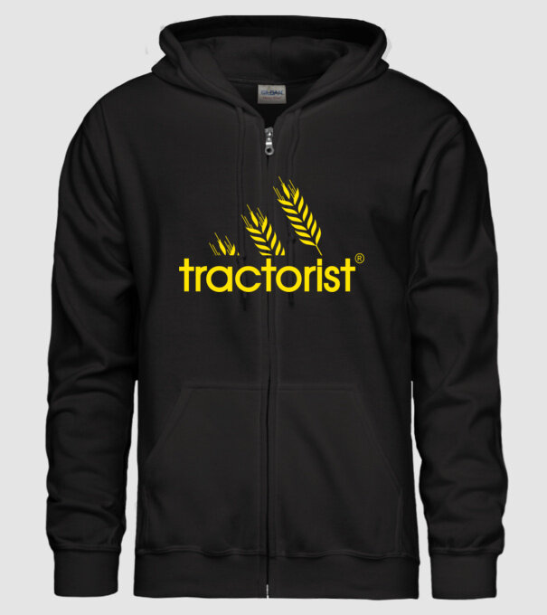 tractorist model negru pe tricou