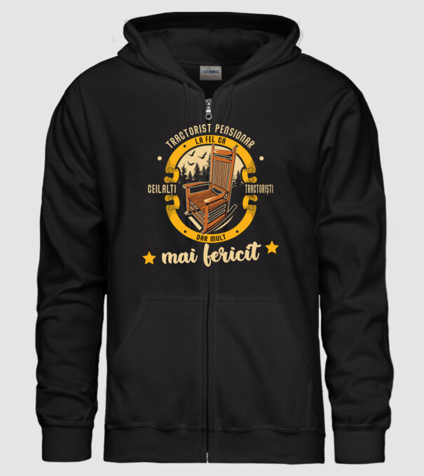 TRACTORIST pensionar - la fel ca ceilalți tractoriști, dar mult mai fericit model negru pe tricou