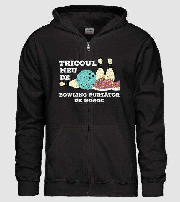 tricoul meu de bowling purtător de noroc model negru pe tricou