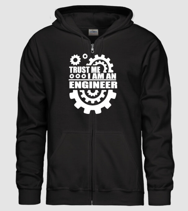 Trust me I am an engineer model negru pe tricou