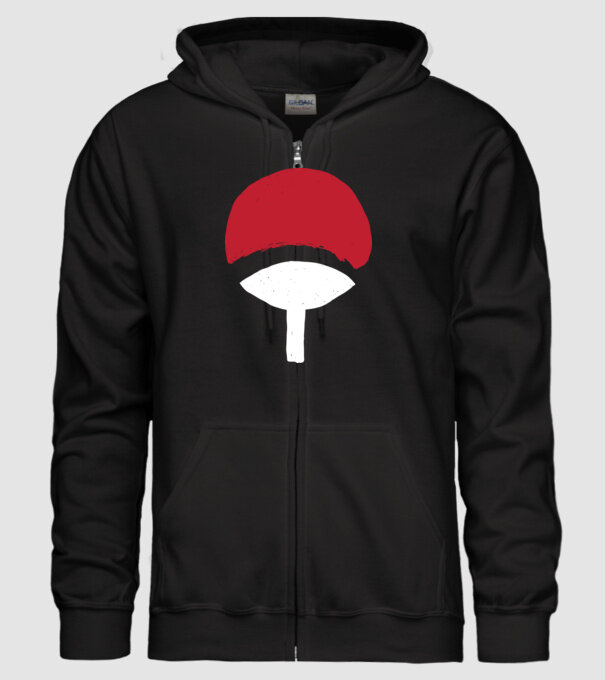 Uchiha logo model negru pe tricou