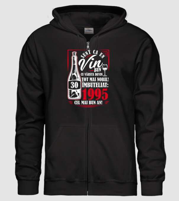 Un Vin Bun 1995 - Negru model negru pe tricou