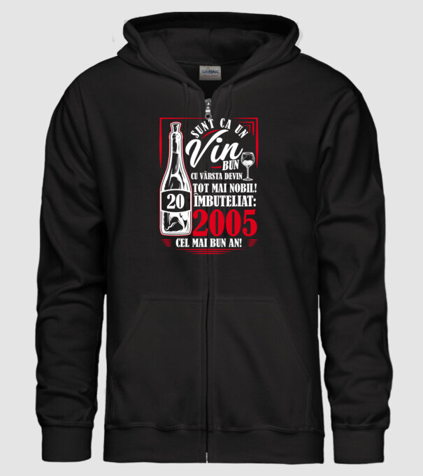 Un Vin Bun 2005 - Negru model negru pe tricou