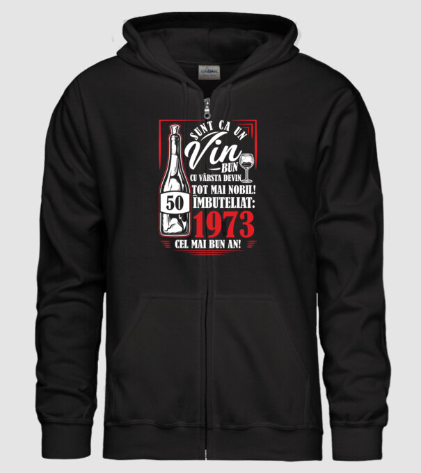 Un Vin Bun 1975 - Negru model negru pe tricou