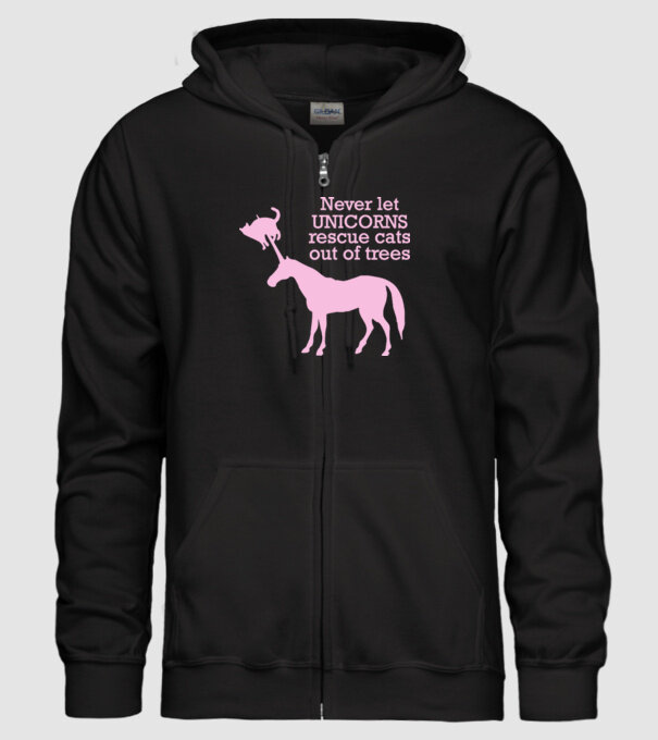 unicorn cat model negru pe tricou
