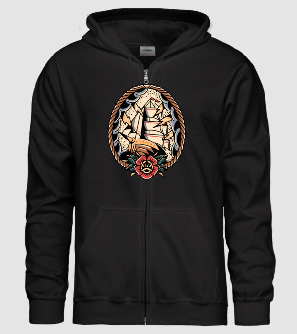 Vapoare model negru pe tricou