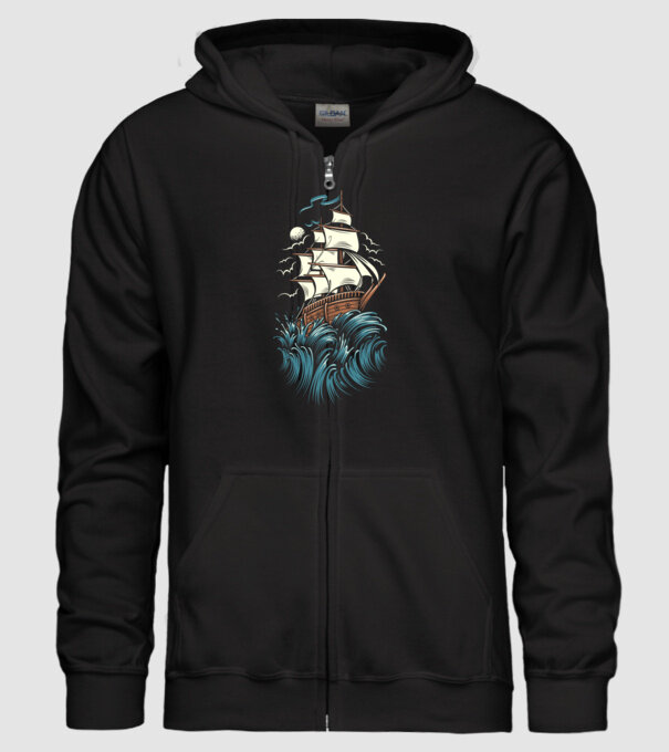 Vapoare model negru pe tricou