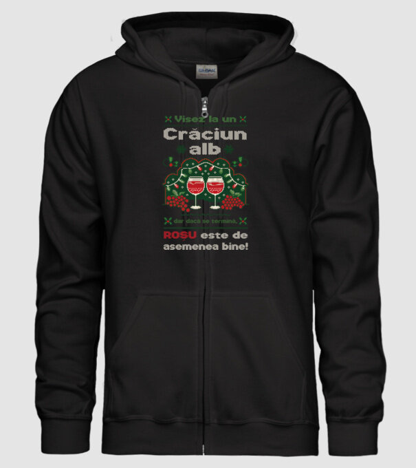 Visez la un Crăciun alb dar dacă se termină, Roșu este de asemenea bine! Negru model negru pe tricou
