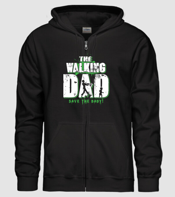 Walking dad green model negru pe tricou