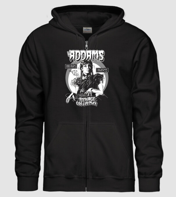 WEDNESDAY ADDAMS TEENAGE GOO GOO MUCK model negru pe tricou