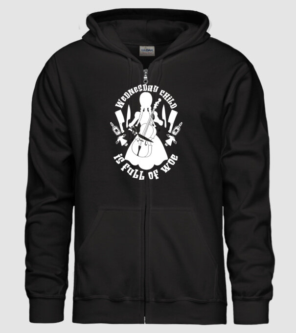 Wednesday child is full of woe model negru pe tricou