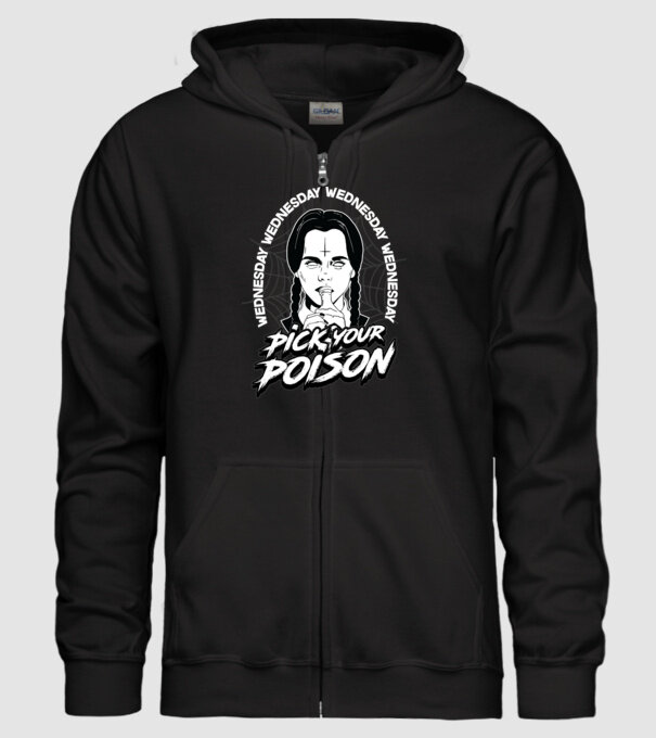 WEDNESDAY Pick your poison model negru pe tricou