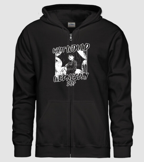What would Wednesday do model negru pe tricou