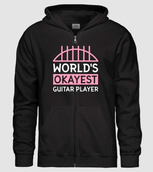 World's okayest guitar player model negru pe tricou