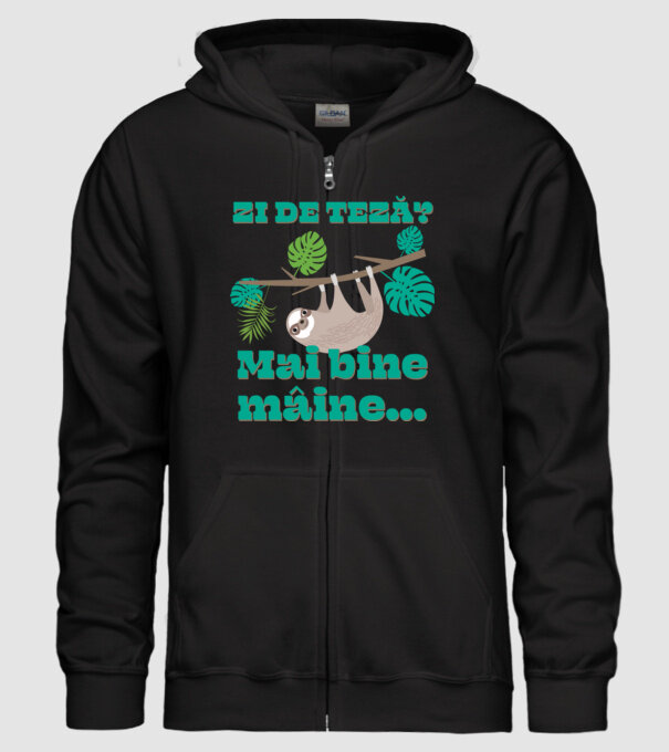 zi de teză? Mai bine mâine... model negru pe tricou